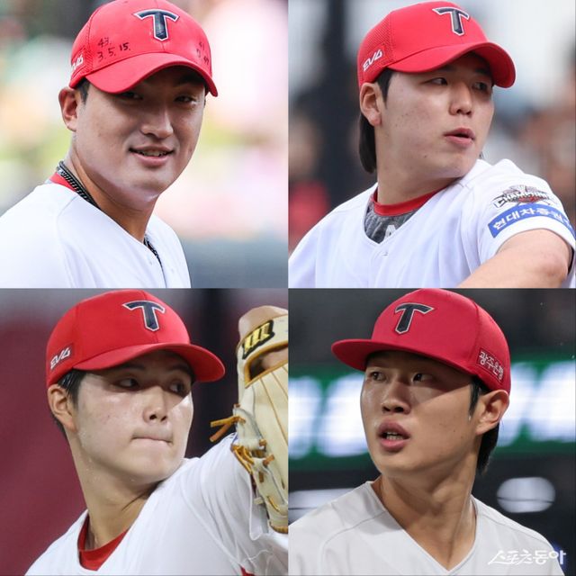 KIA는 비시즌 5선발 찾기가 주요 과제다. 김도현, 황동하, 이도현, 김태형(왼쪽부터 시계방향) 등이 한 자리를 두고 경쟁할 전망이다. 사진제공｜KIA 타이거즈