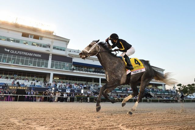 2021년 페가수스월드컵에서 1위로 결승선을 통과하는 닉스고.