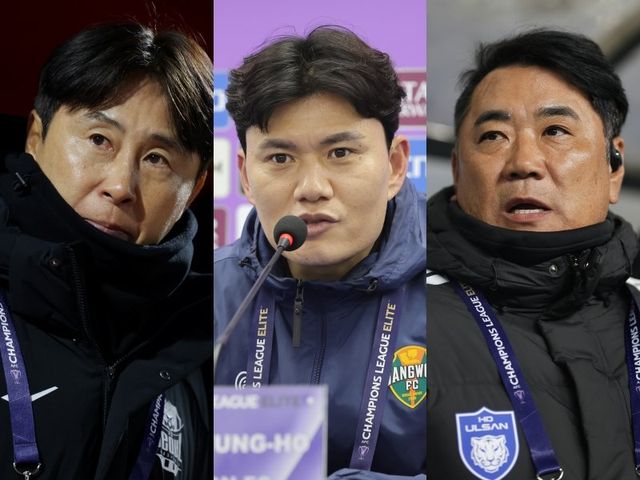 서울 김기동 감독, 강원 정경호 감독, 울산 김현석 감독(왼쪽부터). 사진제공｜한국프로축구연맹