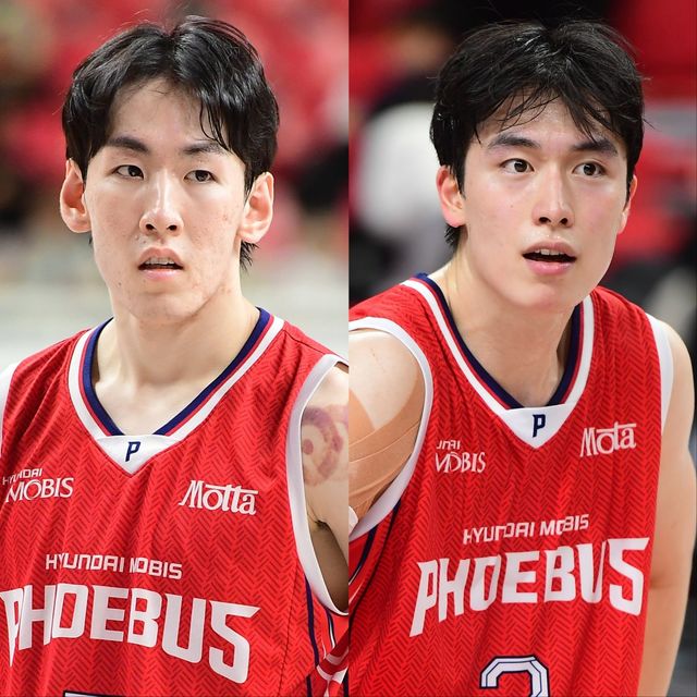 양동근 현대모비스 감독은 가드진 서명진(왼쪽)과 박무빈(오른쪽) 성장에 많은 시간을 쏟고 있다. 사진제공｜KBL