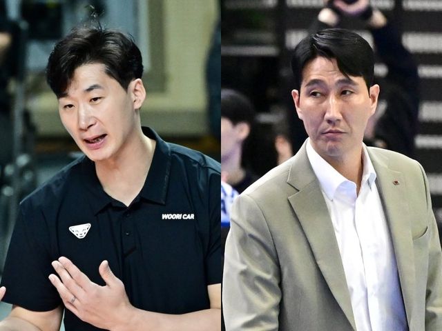 박철우 우리카드 감독(왼쪽)과 권영민 한국전력 감독. 사진제공｜KOVO