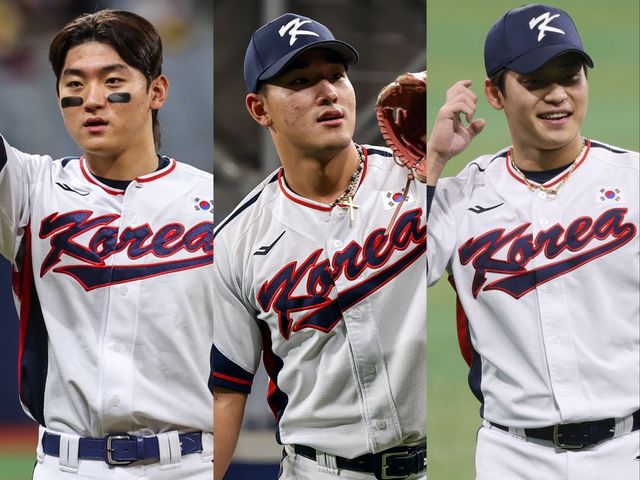 2003년생 KIA 김도영과 KT 안현민, 박영현(왼쪽부터)은 한국 야구를 이끌어갈 새로운 황금세대로 많은 기대를 받고 있다. 사진제공｜KBO