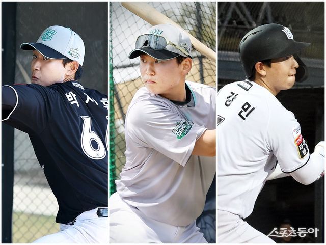 KT가 23일 호주 질롱서 1차 스프링캠프를 마무리했다. 이번 캠프서는 박지훈, 류현인, 이강민(왼쪽부터) 등 저연차 선수들이 두각을 나타냈다. 사진제공｜KT 위즈