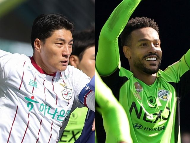 대전하나 주민규(왼쪽)와 전북 모따가 전문가들이 뽑은 2026시즌 K리그1 예상 MVP 유력 후보로 거론됐다. 사진제공｜한국프로축구연맹