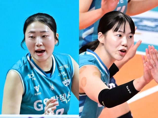 GS칼텍스 권민지(왼쪽)와 유서연이 알토란 같은 활약으로 팀의 ‘봄배구’ 희망을 키우고 있다. 사진제공｜KOVO