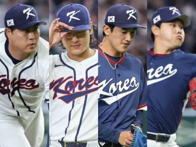 한국 야구대표팀 류현진, 고영표, 소형준, 곽빈(왼쪽부터)은 14일(한국시간) 미국 마이애미 론디포파크서 제6회 WBC 8강전 도미니카공화국과 맞대결서 선발등판할 유력 후보다. 뉴시스