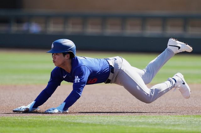 김혜성은 16일(한국시간) 열린 미국 애리조나주 메사 슬로안파크서 열린 컵스와 시범경기 4타수 1안타 1득점 1도루를 기록했다. AP뉴시스