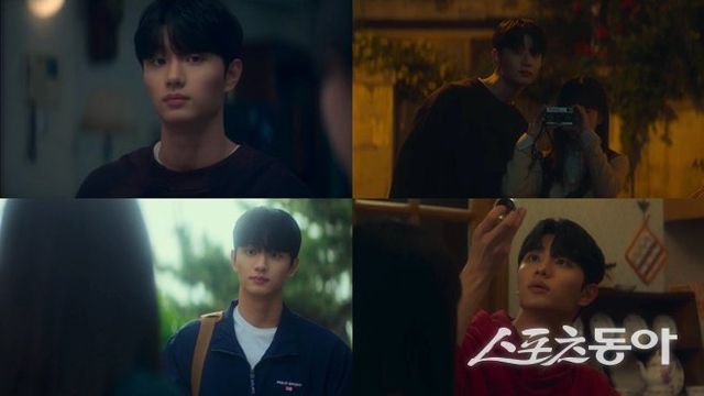 김재원이 ‘레이디 두아’(아래)와 ‘은중과 상연’(위)에서 파격적이고 입체적인 캐릭터로 존재감을 각인시키며 박지훈, 이채민, 문상민으로 이어진 20대 남자 주인공 트로이카의 대항마로 부상했다. 사진제공｜넷플릭스