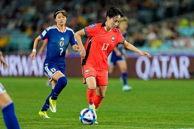 여자축구대표팀 공격수 박수정이 18일 스타디움 오스트레일리아서 열린 일본과 아시안컵 준결승 도중 드리블하고 있다. 사진제공｜대한축구협회