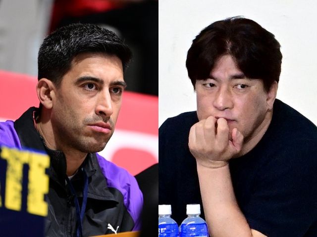 이사나예 라미레스 남자배구대표팀 감독(왼쪽)과 차상현 여자대표팀 감독은 6월 AVC컵을 앞두고 V리그 현장을 찾아다니며 기존 대표팀 선수들과 예비 후보들을 점검했다. 사진제공｜KOVO