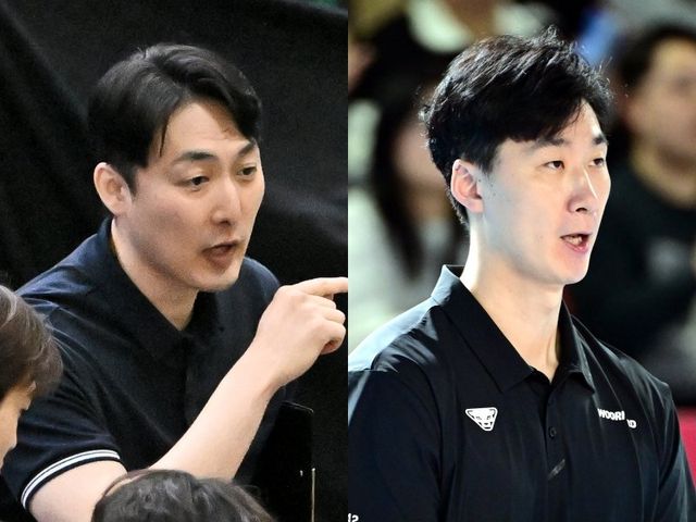 KB손해보험과 우리카드가 25일 오후 7시 의정부 경민대기념관서 열릴 준PO서 맞붙는다. KB손해보험 하현용 감독대행(왼쪽)과 우리카드 박철우 감독대행. 사진제공｜KOVO