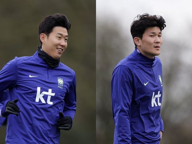 축구국가대표팀 손흥민(왼쪽)과 김민재의 활약은 28일(한국시간) 코트디부아르와의 친선전 승리를 좌우할 핵심 요소다. 사진제공｜대한축구협회