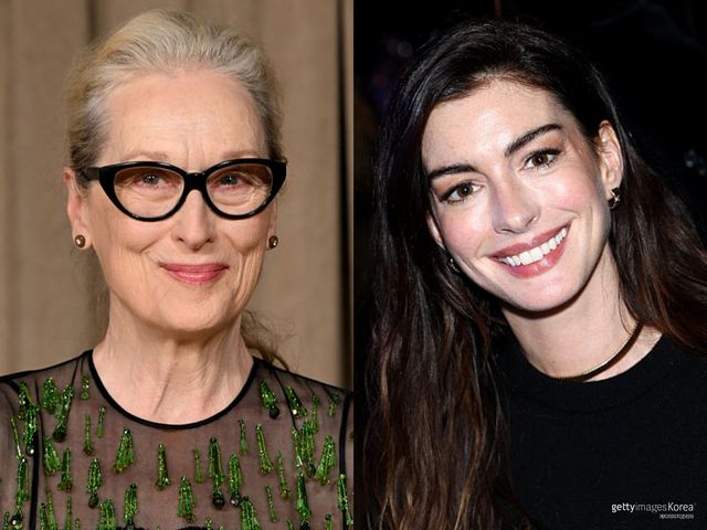 메릴 스트립-앤 해서웨이(오른쪽). 사진=게티이미지코리아