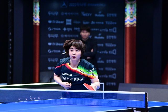 유한나(사진)-김나영 조가 3일(한국시간) 탁구 여자복식 세계랭킹 1위에 등극했다. 한국선수로는 전지희-신유빈 조에 이어 414일만이다. 사진제공│한국실업탁구연맹