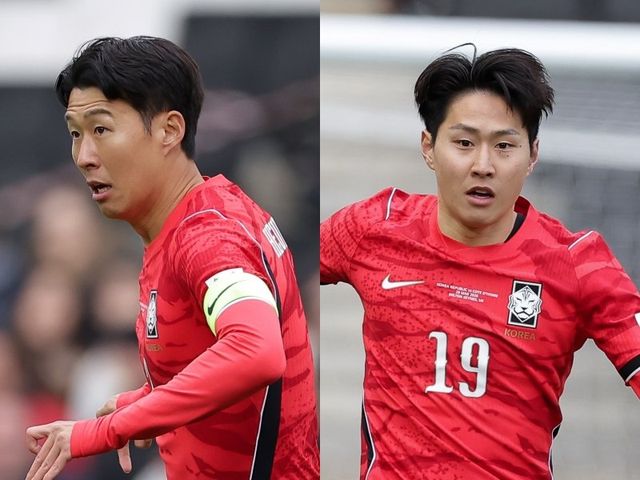 코트디부아르전 참패로 ‘홍명보호’를 향한 기대가 차갑게 식은 가운데 주장 손흥민(왼쪽)과 이강인은 다음달 1일(한국시간) 빈의 에른스트 하펠 슈타디온서 열릴 오스트리아와 평가전에서 ‘해결사’로 변신해야 한다. 사진제공｜대한축구협회