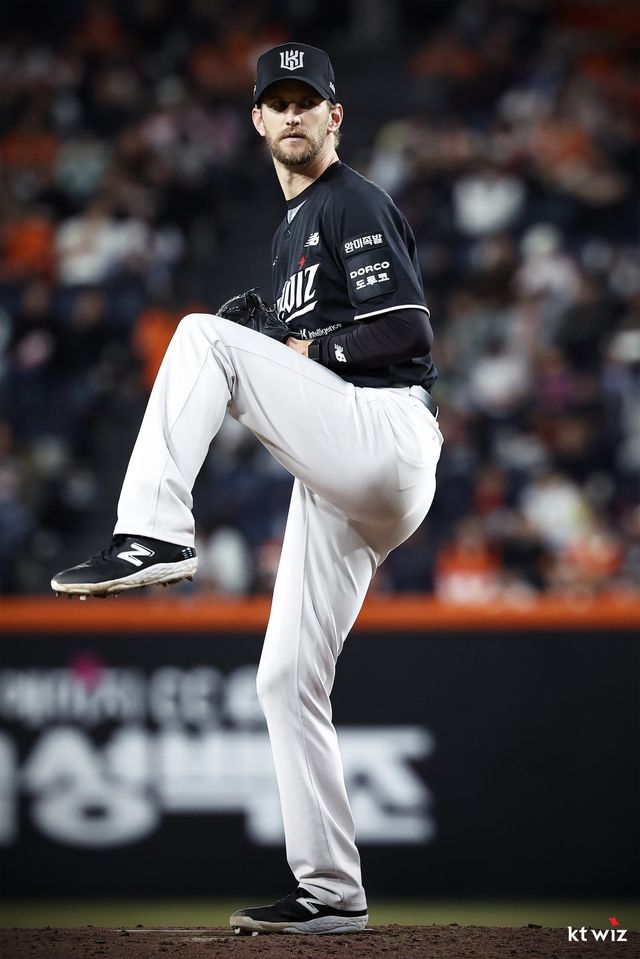 KT 외국인 투수 케일럽 보쉴리가 31일 대전한화생명볼파크서 열린 한화전서 역투하고 있다. 사진제공｜KT 위즈