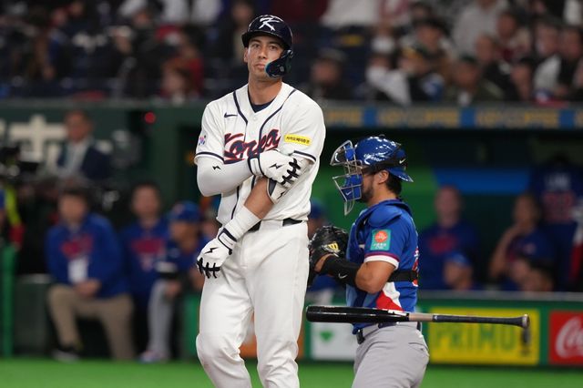한국계 빅리거들이 절체절명의 순간 무안타로 침묵했다. 셰이 위트컴은 8일 일본 도쿄돔서 열린 WBC 본선 1라운드 대만전서도 무안타에 그쳤다. 도쿄｜AP뉴시스
