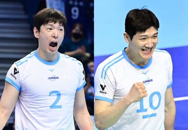 대한항공의 챔피언 결정전 우승에는 베테랑 세터 한선수(왼쪽)와 공격의 핵 정지석의 공이 크다. 사진제공｜KOVO
