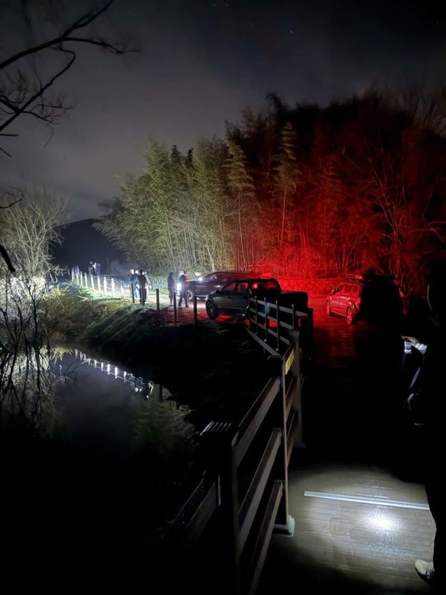 새벽 시간 ‘살목지’ 인근에 몰린 차량 행렬 모습. 사진｜온라인 커뮤니티 캡처