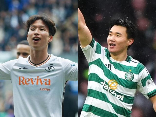스완지시티 엄지성(왼쪽)과 셀틱 양현준이 최근 상승세를 타면서 축구국가대표팀의 윙백 활용폭을 넓히고 있다. 사진출처｜스완지시티 인스타그램·AP뉴시스