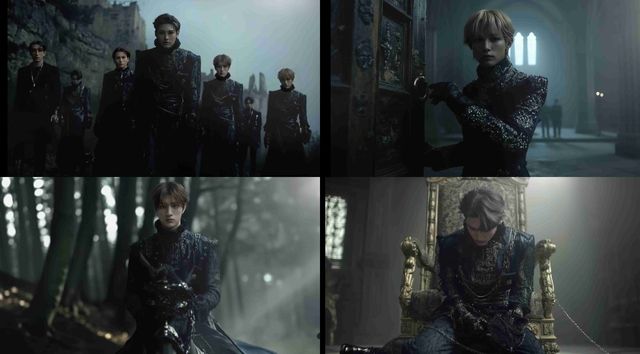 ‘생성형 AI’(인공 지능)로 100% 제작한 뮤직비디오 ‘알리바이: 문라이트 블러드 얼라이언스’의 주요 장면들 사진제공|잭소엔터테인먼트