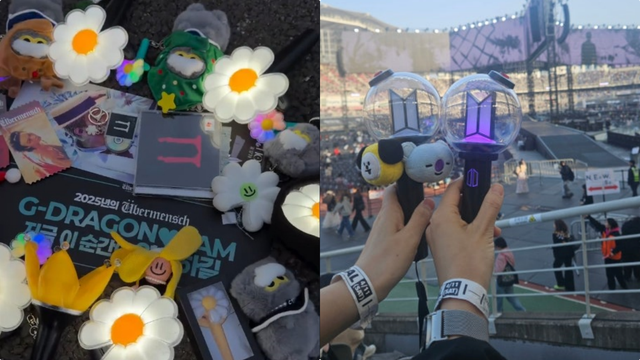 지드래곤의 ‘조앤프렌즈’(왼쪽)와 방탄소년단의 ‘BT21’ 등 캐릭터 굿즈 사진｜SNS 캡처&nbsp;