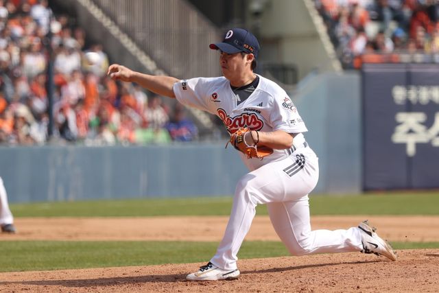 부상서 회복 중인 두산 박치국은 24일 퓨처스리그서 실전 등판하며 1군 복귀에 시동을 걸었다. 사진제공｜두산 베어스