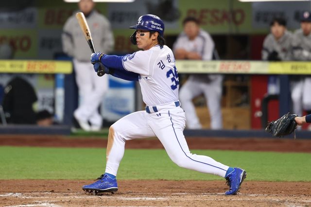 삼성 김성윤은 4일 KT와 원정경기서 왼쪽 옆구리를 다쳤다. 사진제공｜삼성 라이온즈