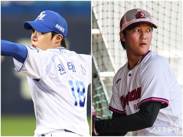 KBO리그를 대표하는 두 우완 에이스 삼성 원태인(왼쪽)과 키움 안우진이 돌아온다. 사진제공｜삼성 라이온즈·키움 히어로즈