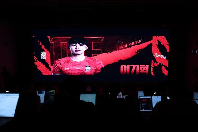 이기혁이 16일 진행된 축구국가대표팀 북중미월드컵 최종 명단 발표식에서 호명되고 있다. 사진제공｜대한축구협회