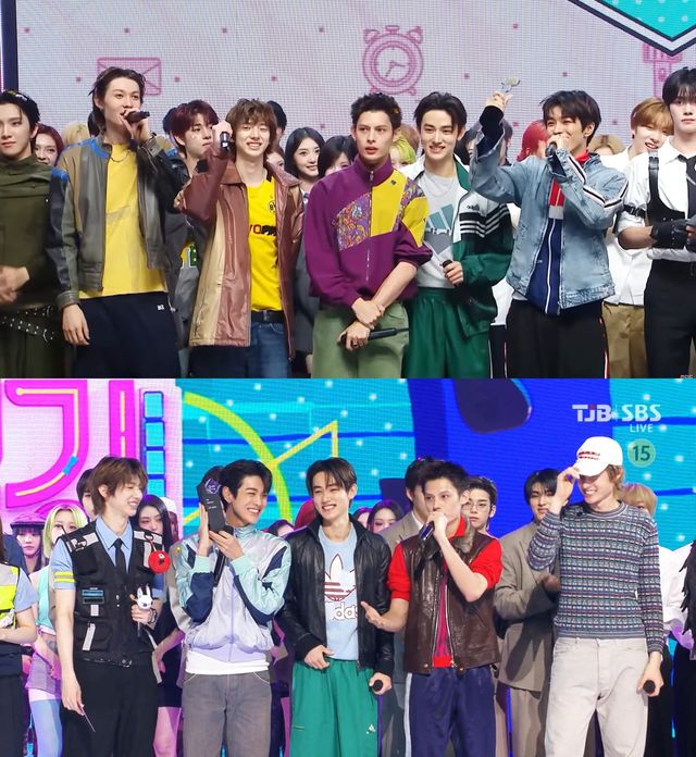 지난주 국내 대표 음방(음악방송) 1위는 모조리 ‘레드레드’였다. 5대 주요 음방 1위를 싹쓸이하는 ‘그랜드슬램’을 달성한 코르티스 사진|MBC SBS 캡처