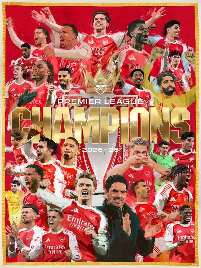 아스널이 22년 만에 EPL 우승을 차지했다. 아스널 우승을 자축하는 기념 이미지. 사진출처｜아스널 인스타그램