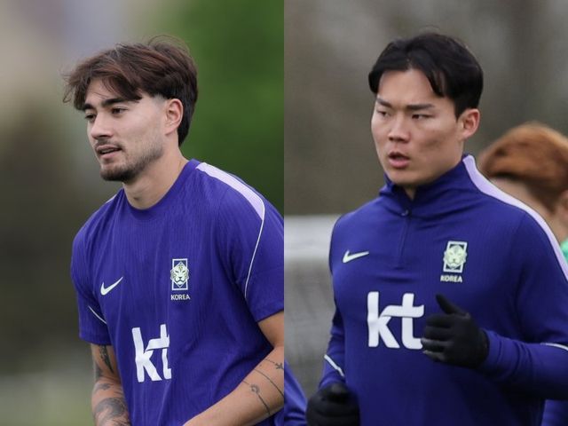 축구국가대표팀 옌스 카스트로프(왼쪽)와 오현규 등 북중미월드컵을 통해 첫 월드컵에 나서는 선수들의 활약에 관심이 모인다. 사진제공｜대한축구협회