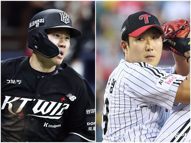 LG와 KT가 1·2위 맞대결을 벌인다. LG는 손주영(오른쪽)을 비롯한 불펜, KT는 최원준을 필두로 한 타선의 활약에 기대를 건다. 사진제공｜KT 위즈·LG 트윈스