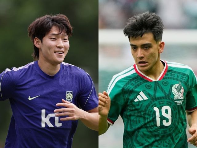한국의 배준호(왼쪽)와 멕시코의 질베르토 모라가 양국 대표팀 최연소 선수로서 맞대결을 펼칠지 관심을 모은다. 사진제공｜대한축구협회·AP뉴시스