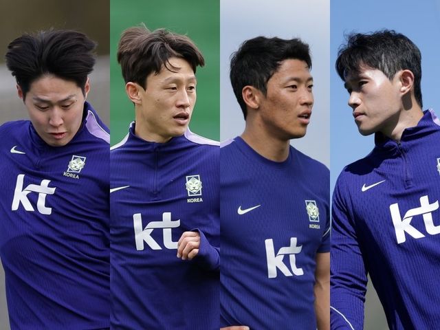 축구국가대표팀은 공격 2선에 이강인, 이재성, 황희찬, 이동경(왼쪽부터) 등 각자 특색이 뚜렷한 선수들의 최적의 조합을 찾아 시너지를 극대화해야 한다. 사진제공｜대한축구협회