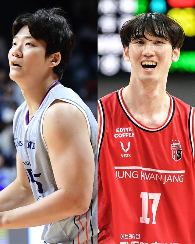정관장과 현대모비스가 1일 이대헌(왼쪽)과 김경원을 1대1 트레이드로 영입했다. 사진제공｜KBL