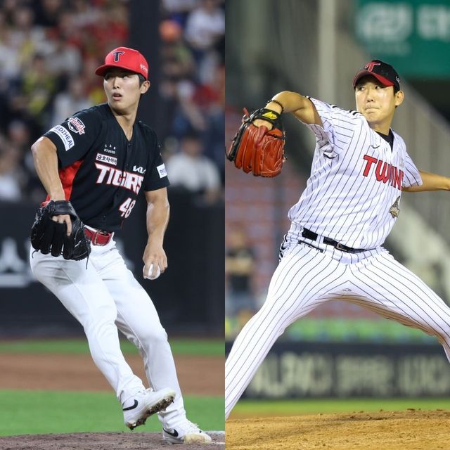 좌완 선발 자원이던 KIA 이의리(왼쪽)와 LG 손주영은 올 시즌 마무리 투수로 동반 맹활약을 펼치고 있다. 이의리와 손주영의 등장으로 5강권 팀의 마무리 투수들은 좌완 2명, 우완 3명으로 엇비슷한 균형을 이루게 됐다. 사진제공｜KIA 타이거즈·LG 트윈스