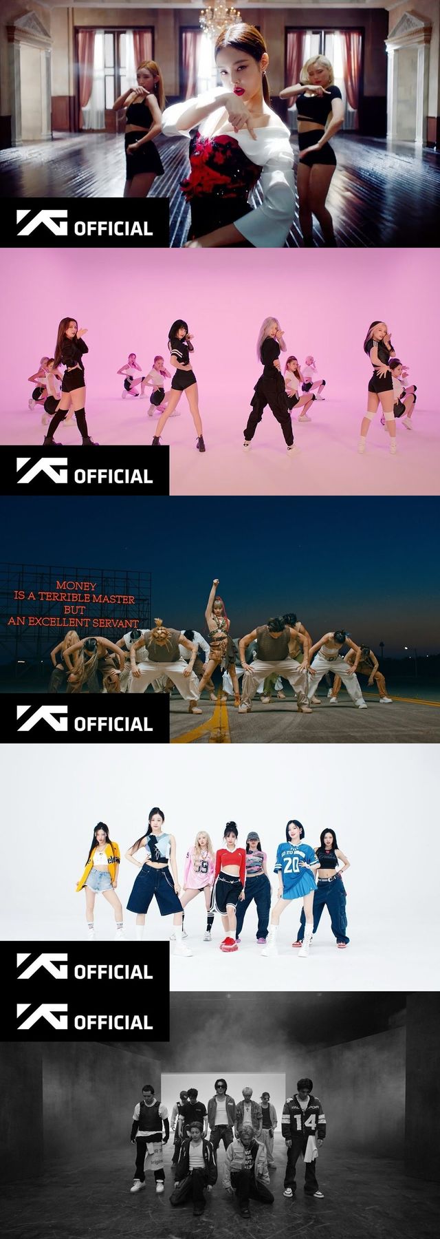 양현석 YG 총괄 프로듀서의 완벽주의가 빚어낸 제니와 블랙핑크, 리사, 베이비몬스터, 트레저의 ‘억대 뷰’ 퍼포먼스 영상들 사진제공|YG엔터테인먼트