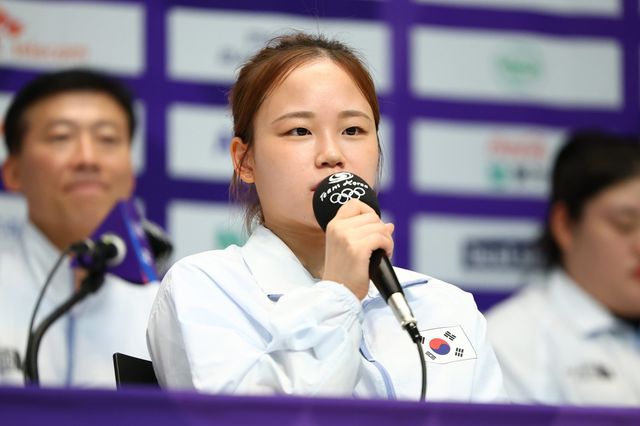 한국 여자 기계체조 간판 여서정이 진천 국가대표선수촌서 2026아이치·나고야아시안게임 출전 각오를 밝히고 있다. 뉴시스