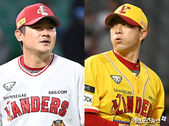 왼쪽부터 SSG 투수 노경은-고효준. 엑스포츠뉴스 DB