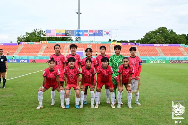 김은정 감독이 이끄는 한국 U-17 여자 축구 대표팀이 23일(한국시간) 도미니카 공화국 산티아고 데 로스 카바예로스에 있는 에스타디오 시바오 FC에서 열린 미국과의 대회 조별리그 B조 3차전에서 0-5로 대패했다.&nbsp; B조에서 1무 2패(승점 1∙골득실 -10∙득점 1)에 그친 한국은 같은 시각 스페인에게 1-2로 패한 콜롬비아(승점 1∙골득실 -3)와 승점이 같지만, 골 득실에 밀려 최하위로 탈락했다.&nbsp;대한축구협회