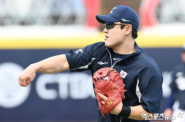 대표팀 포수 박동원은 12일 대만 타이베이 타이베이돔에서 열린 경기장 적응 훈련에 나섰다. 그는 이번 대표팀에 합류한 투수들을 향한 칭찬을 아끼지 않았다. 엑스포츠뉴스 DB