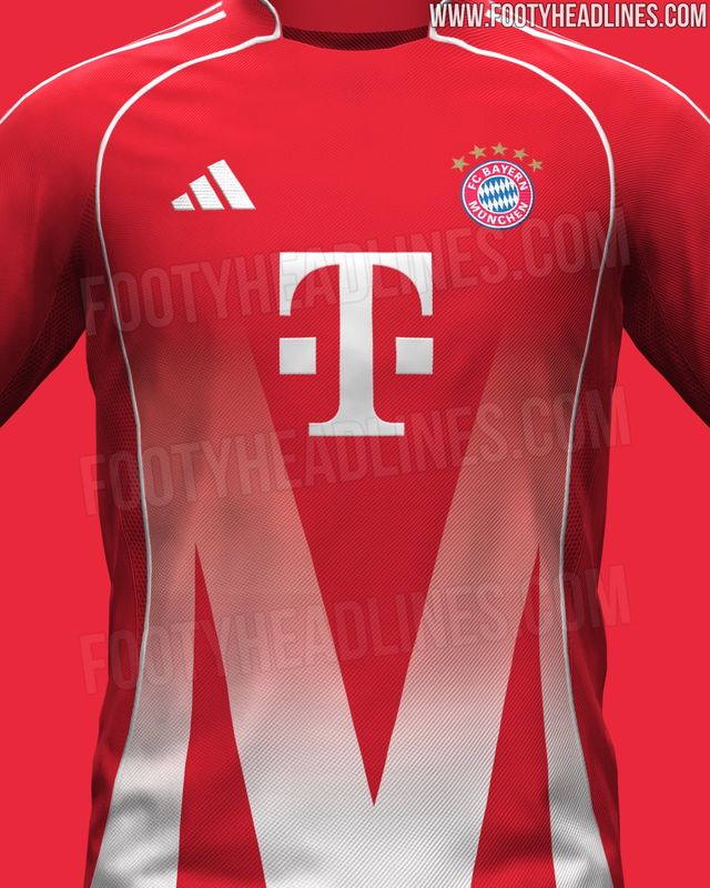 축구 유니폼 전문 사이트 '푸티 헤드라인즈'가 15일(한국시간) 아디다스가 제작하는 바이에른 뮌헨의 2025-2026시즌 홈 유니폼 디자인 유출샷을 공개했다.&nbsp; 매체는 아디다스 뮌헨의 2025-2026시즌 홈 유니폼이 뮌헨을 오마주하기 위해 '전례 없는' 모습을 보여줄 것이다. 거대한 'M'이 선보일 것이다. 이는 뮌헨(Munich)의 첫 문자를 뜻한다고 소개했다.&nbsp;푸티헤드라인즈