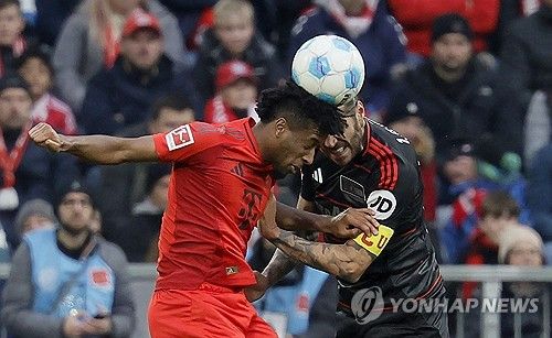 바이에른 뮌헨이 2골 1도움을 기록한 주포 해리 케인의 맹활약을 앞세워 우니온 베를린을 대파했다. 보훔전 5-0, 마인츠전 4-0 승리에 이어 이번에는 3-0으로 승리하면서 다시 한번 화력을 과시했다. 케인은 이날 자신의 리그 10호골과 11호골을 터트리며 득점 경쟁에서 우위를 점했다. 김민재와 정우영의 맞대결로 성사된 '코리안 더비'는 김민재가 69분 만에 교체되면서 끝났다. 사진 연합뉴스