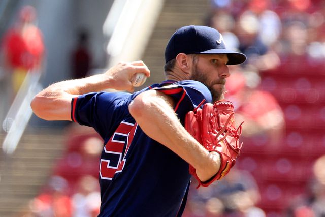 애틀랜타 브레이브스의 크리스 세일은 미국야구기자협회(BBWAA) 30명의 투표에서 1위 표 26장, 2위 표 4장을 얻어 198점으로 1위를 차지하지며 내셔널리그 사이영상 수상자가 됐다. AFP/연합뉴스