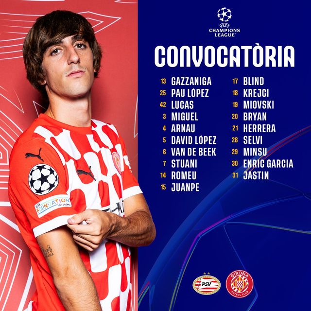 김민수가 6일(한국시간) 네덜란드 에인트호번에 있는 PSV 스타디온에서 열린 PSV에인트호벤과 지로나와의 2024-2025시즌 챔피언스리그 리그 페이즈 4차전에 교체 출전해 챔피언스리그 데뷔전을 치렀다.&nbsp; 김민수는 18세 9개월 18일의 나이에 이날 경기 데뷔전을 치르며 이강인(PSG)이 지난 2019년 9월 17일 첼시(잉글랜드)와의 조별리그 1차전에 18세 6개월 30일의 나이로 역대 최연소 대회 데뷔전을 치른 데 이어 최연소 출전 2위에 올랐다.&nbsp;지로나