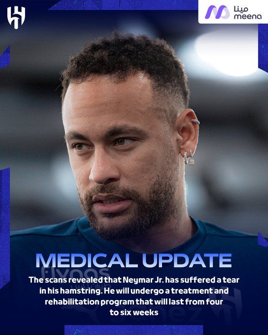 스페인 매체 '스포르트'가 7일(한국시간) 사우디 명문 팀 알힐랄이 부상으로 신임하는 네이마르를 1월에 팔고 또 다른 대형 슈퍼스타 크리스티아누 호날두를 영입하려 한다고 보도했다.&nbsp;알힐랄