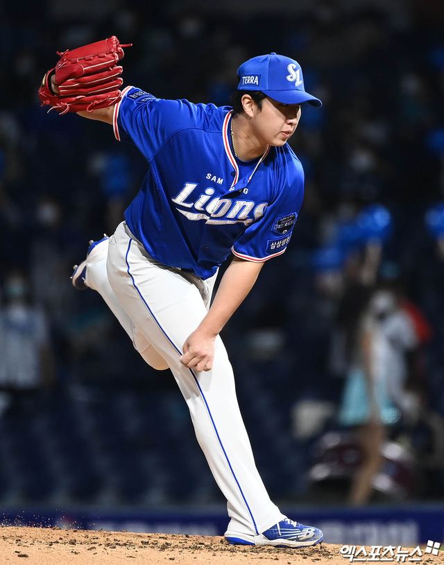 LG는 13일 삼성 라이온즈로 FA 이적한 투수 최원태의 보상 선수로 최채흥을 지명했다. 사진은 최채흥의 삼성 시절. 엑스포츠뉴스 DB