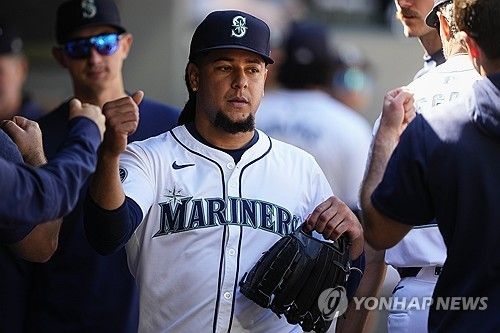 보스턴 레드삭스로 트레이드 가능성이 제기되고 있는 시애틀 매리너스의 에이스 루이스 카스티요. 사진 연합뉴스